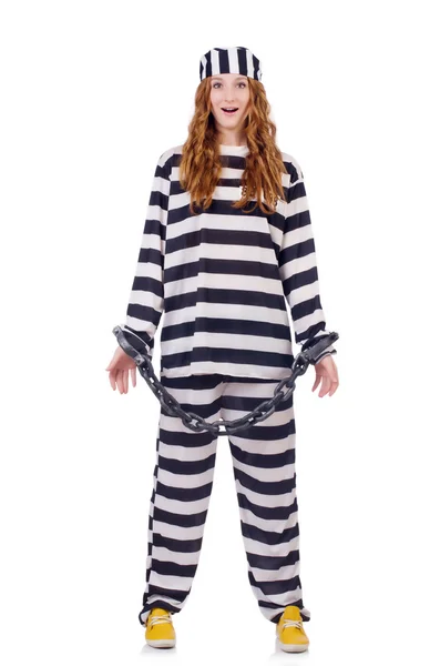 Vězeň v pruhovaných uniformách — Stock fotografie