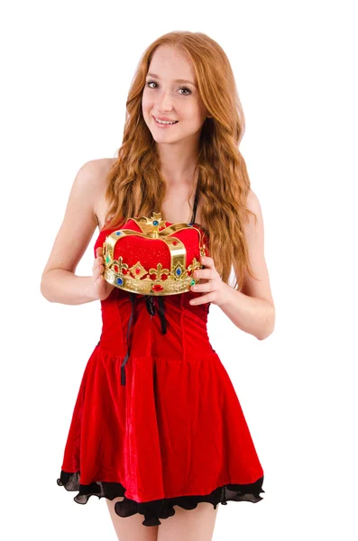 赤いドレスの可愛い女の子 — ストック写真