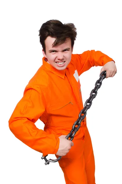 Mladý vězeň s řetízky — Stock fotografie