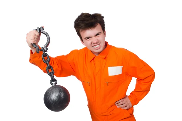 Young inmate with chains — Stock Photo, Image