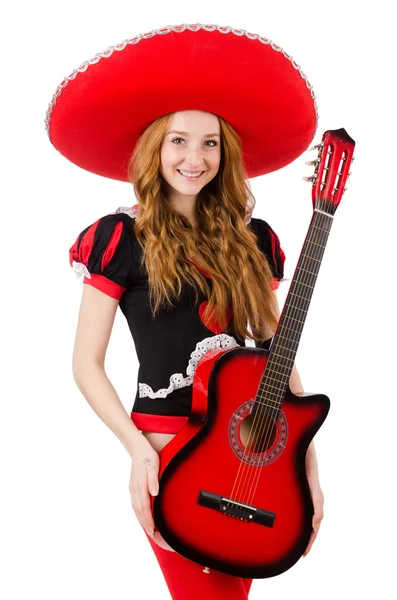 Woman guitar player — Stock Photo, Image