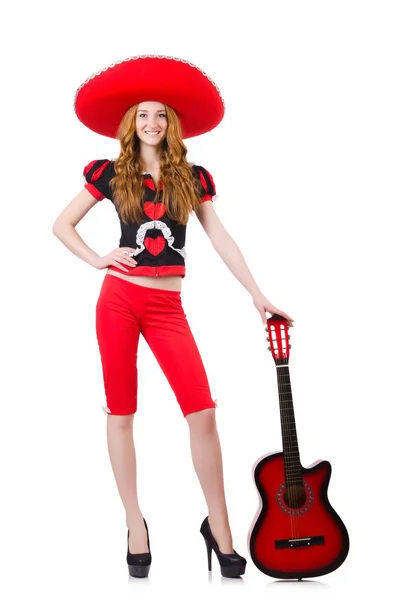 Woman guitar player — Stock Photo, Image