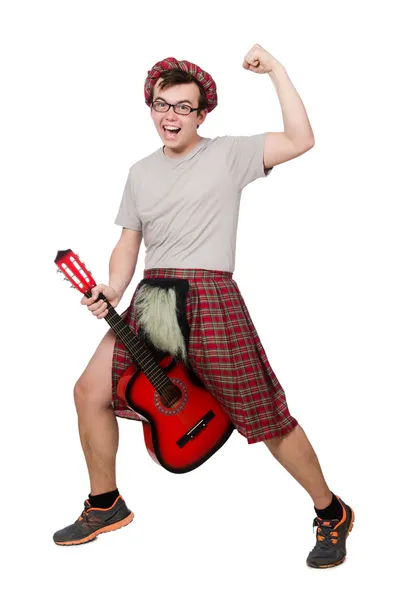 Scotsman met muziekinstrument — Stockfoto