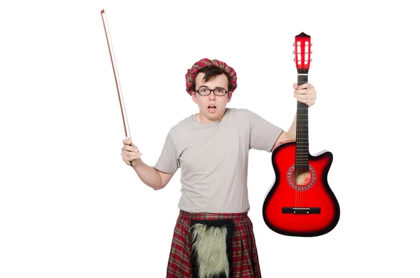 Scotsman met muziekinstrument — Stockfoto