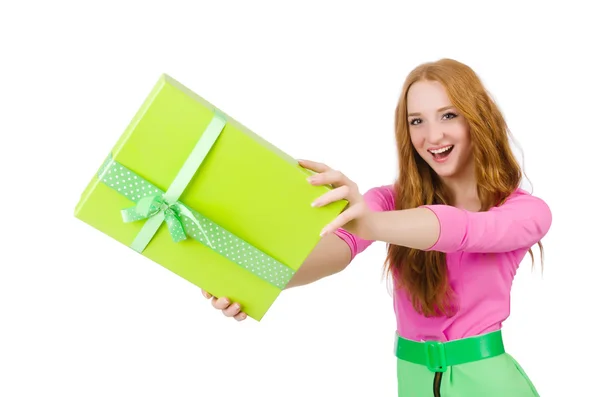 Woman with christmas shopping — Stock Photo, Image