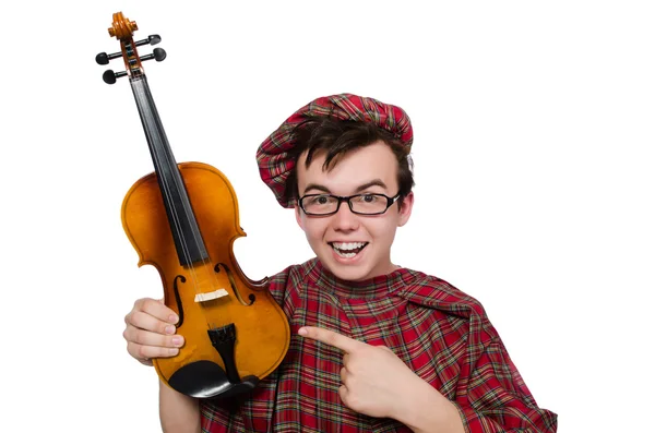 Scotsman with violin — Stock Photo, Image