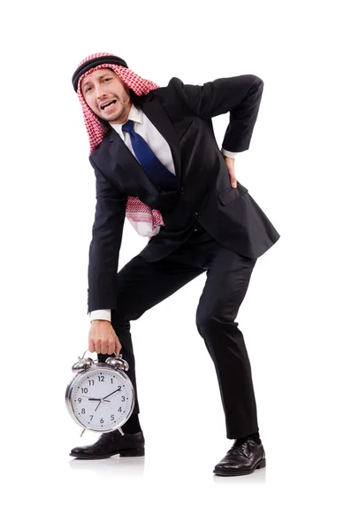 Arab man in time concept — Stock Photo, Image