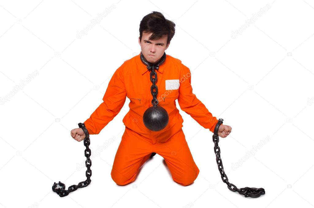 Young inmate with chains