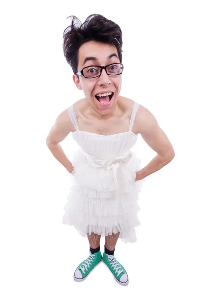 Man in vrouw jurk dragen — Stockfoto