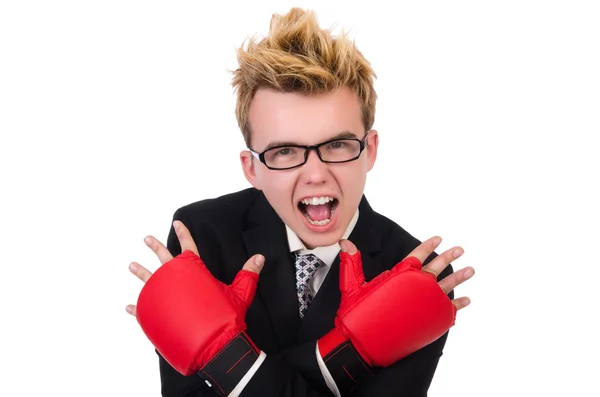 Young businessman boxer — Stock Photo, Image