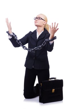 iş kadını ile zincir