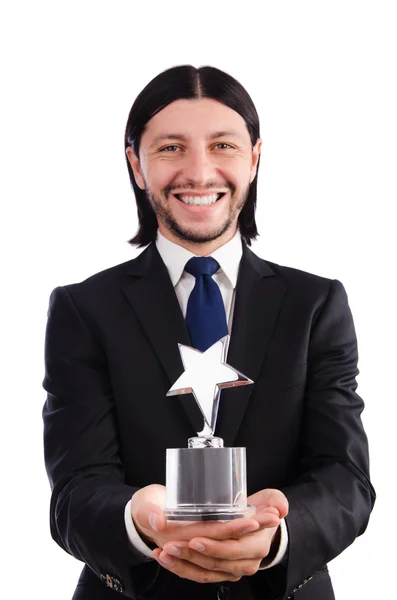 Empresario con premio estrella — Foto de Stock