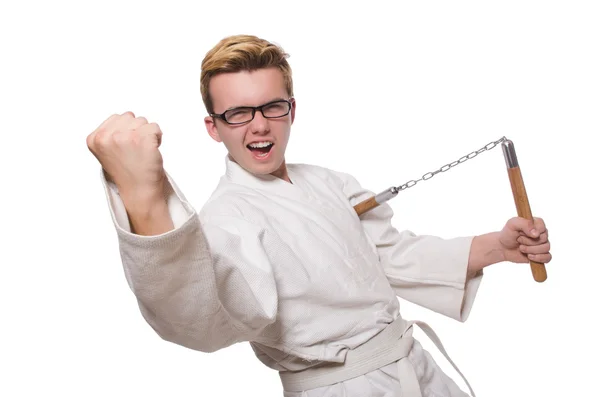 Wojownik karate śmieszne — Zdjęcie stockowe
