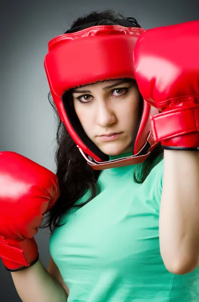 Vrouw bokser — Stockfoto