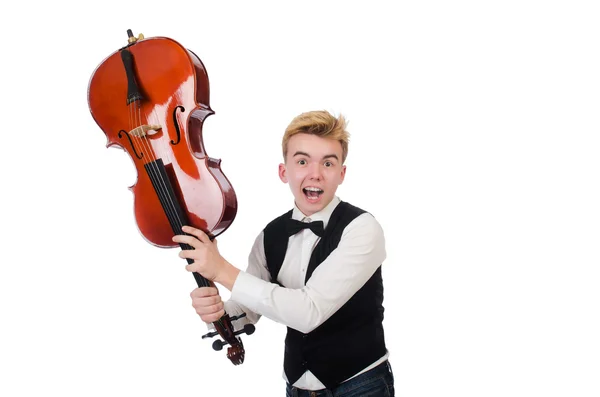 Rolig människa med violin — Stockfoto