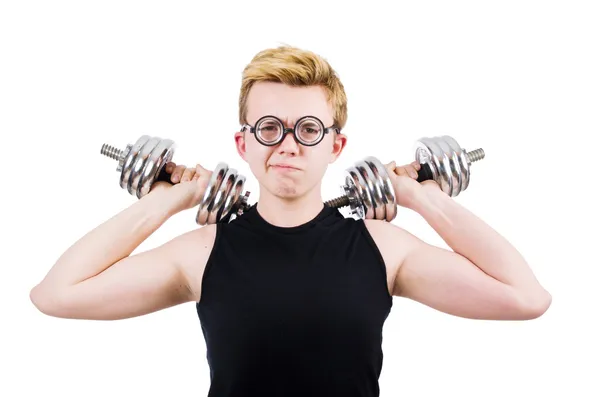 Man with dumbbells — Stock Photo, Image