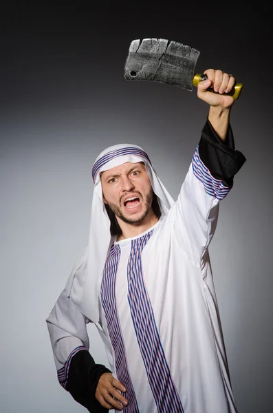 Uomo arabo con ascia affilata — Foto Stock