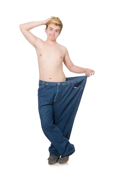 Funny man with trousers Stock Photo