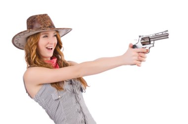 Kadın gangster silahla