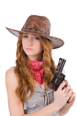 Kadın gangster silahla