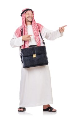 Arab man with briefcase clipart