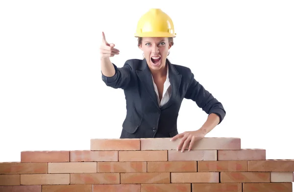 Jonge vrouwelijke builder — Stockfoto