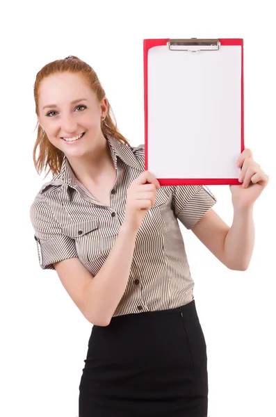 Businesswoman with binder — Stock Photo, Image
