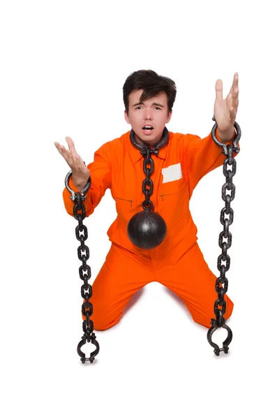 Молодий в'язень з ланцюгами — стокове фото