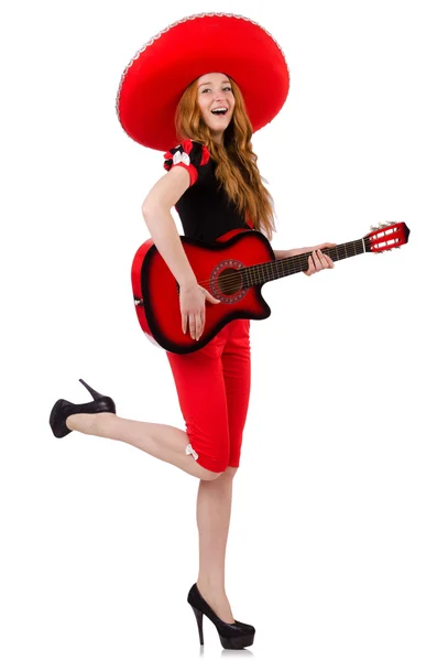 Woman guitar player — Stock Photo, Image