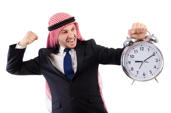 Arab man in time concept — Stock Photo, Image