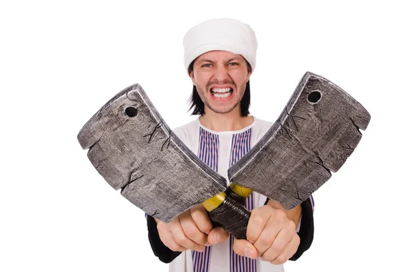 Hombre árabe con hacha — Foto de Stock