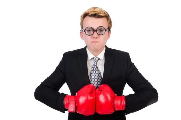 Молодой боксер-бизнесмен — стоковое фото