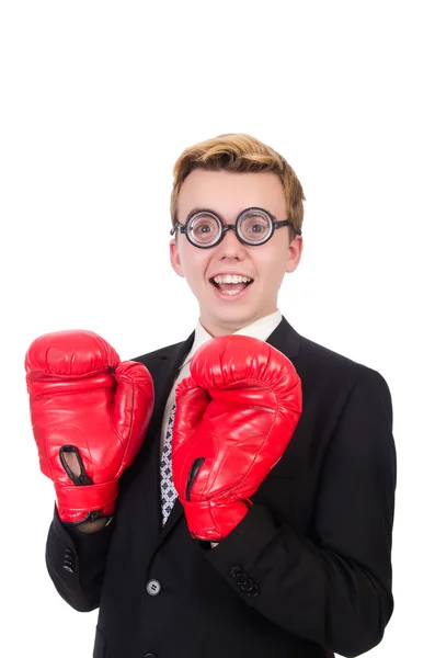 Joven hombre de negocios boxeador — Foto de Stock
