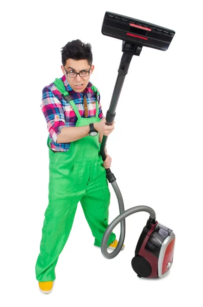 Man in green coveralls — Stock Photo, Image
