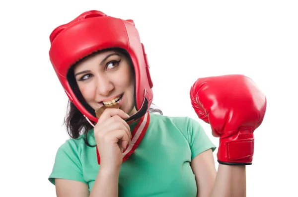 Boxeadora mujer — Foto de Stock