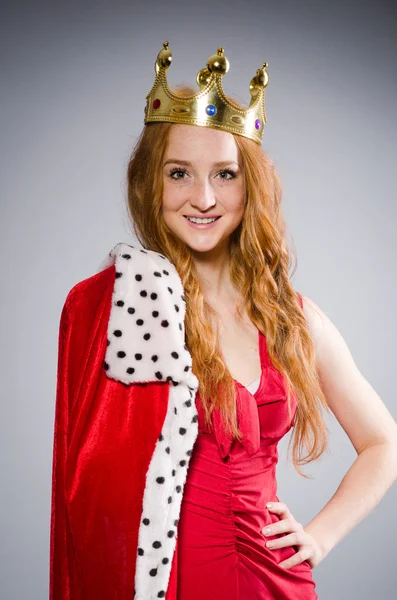 Queen in red dress — Stock Photo, Image