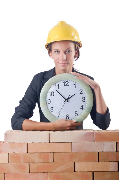 Žena stavební dělník — Stock fotografie
