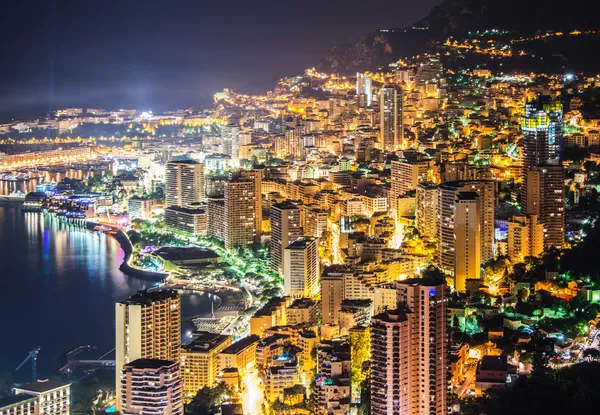 Ночной вид на Монако — стоковое фото