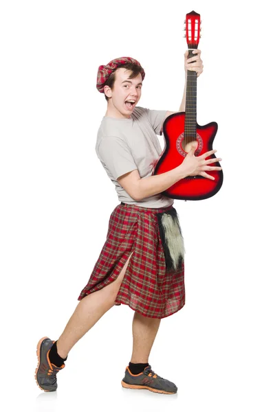 Scotsman playing guitar — Stock Photo, Image