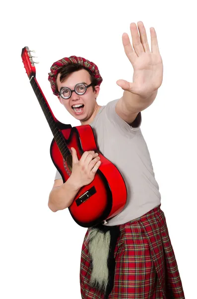 Шотландец играет на гитаре — стоковое фото