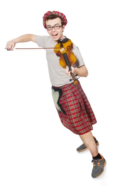 Scotsman met viool — Stockfoto