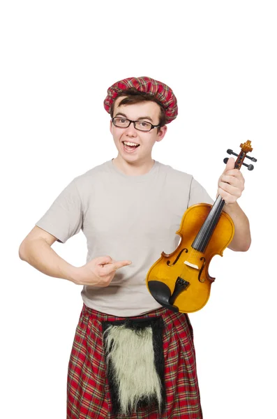 Scotsman with violin — Stock Photo, Image