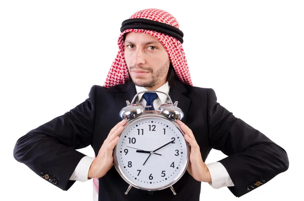 Arab man in time concept — Stock Photo, Image