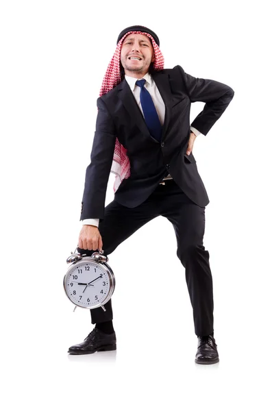 Arab man in time concept — Stock Photo, Image