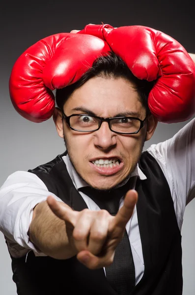 Divertido boxeador hombre de negocios — Foto de Stock