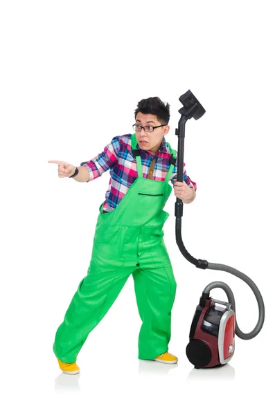 Man in green coveralls — Stock Photo, Image