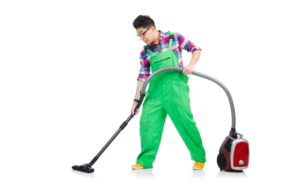 Man in green coveralls — Stock Photo, Image