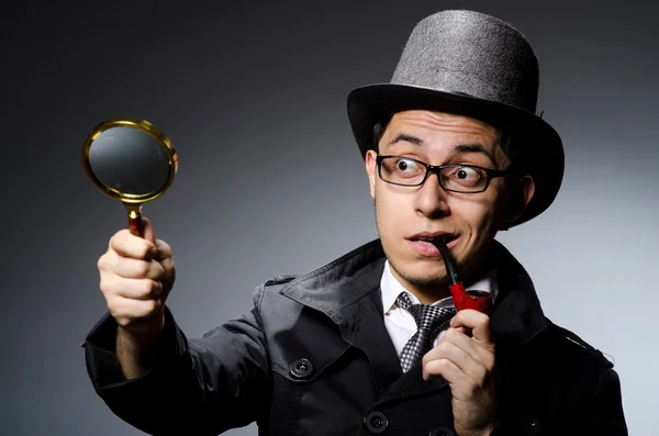 Detective with pipe — Stock Photo, Image