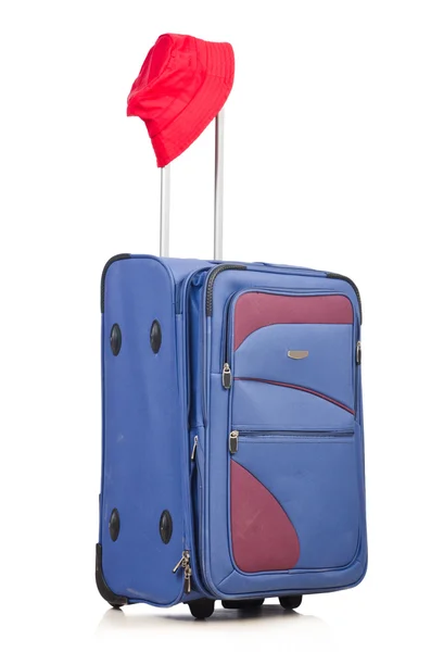 Blauwe koffer — Stockfoto