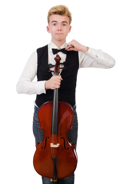 Hombre divertido con violín —  Fotos de Stock